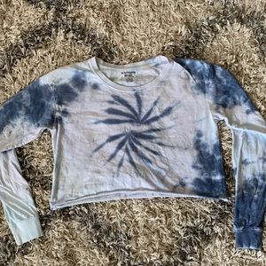 Cropped tie dye long sleeve shirt